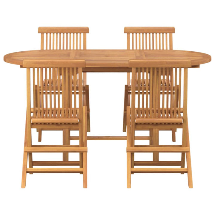 Have Spisebordssæt 5 pcs Brun 160 x 80 x 75 cm Massivt teaktræ