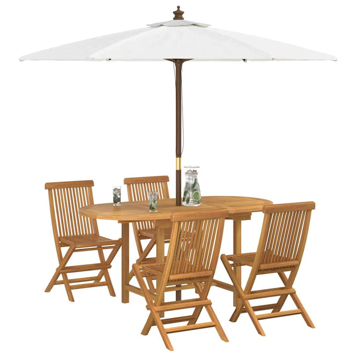 Have Spisebordssæt 5 pcs Brun 160 x 80 x 75 cm Massivt teaktræ