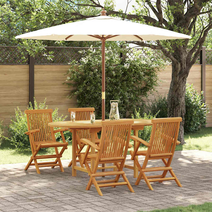 Have Spisebordssæt 5 pcs Brun 160 x 80 x 75 cm Massivt teaktræ