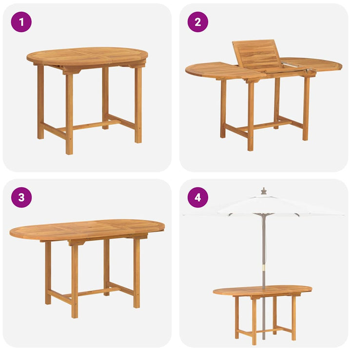 Have Spisebordssæt 5 pcs Brun 160 x 80 x 75 cm Massivt teaktræ