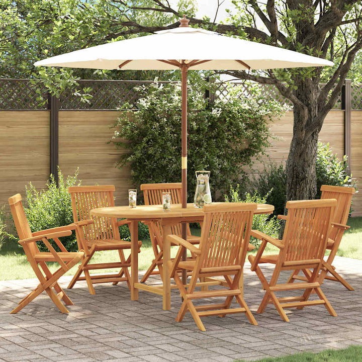 Have Spisebordssæt 7 pcs Brun 160 x 80 x 75 cm Massivt teaktræ