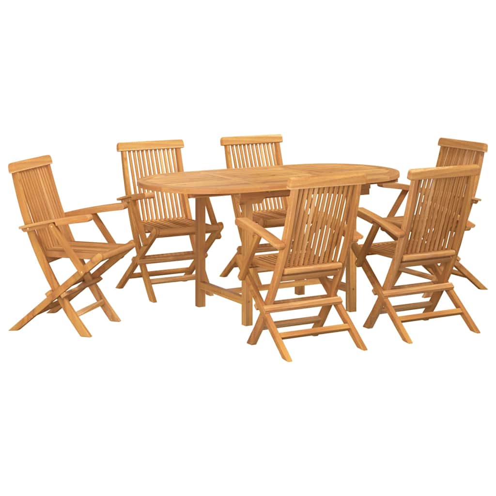 Have Spisebordssæt 7 pcs Brun 160 x 80 x 75 cm Massivt teaktræ
