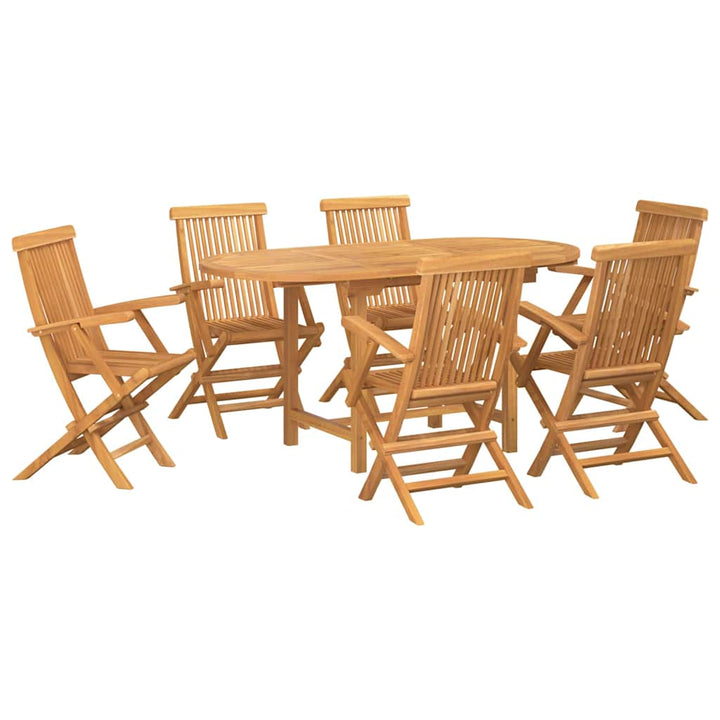 Have Spisebordssæt 7 pcs Brun 160 x 80 x 75 cm Massivt teaktræ