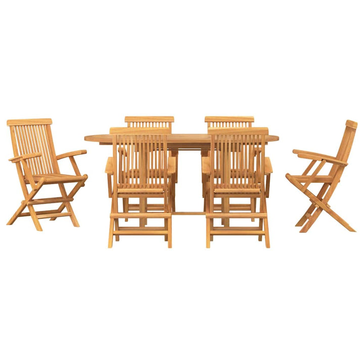 Have Spisebordssæt 7 pcs Brun 160 x 80 x 75 cm Massivt teaktræ