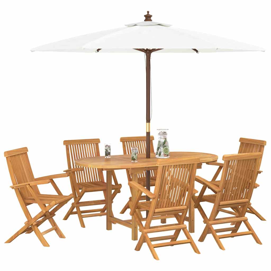 Have Spisebordssæt 7 pcs Brun 160 x 80 x 75 cm Massivt teaktræ