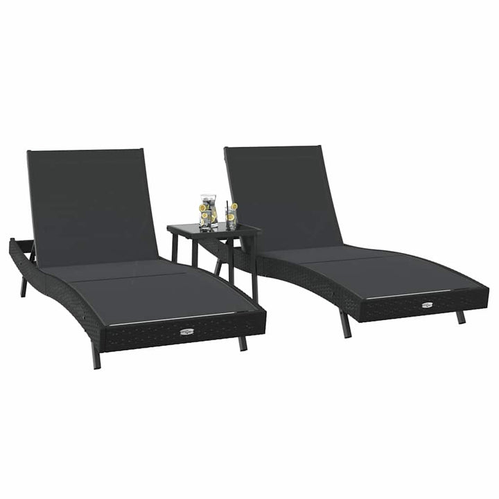 Solsenge 3 pcs Sort 40 x 40 x 40.5 cm polyrattan