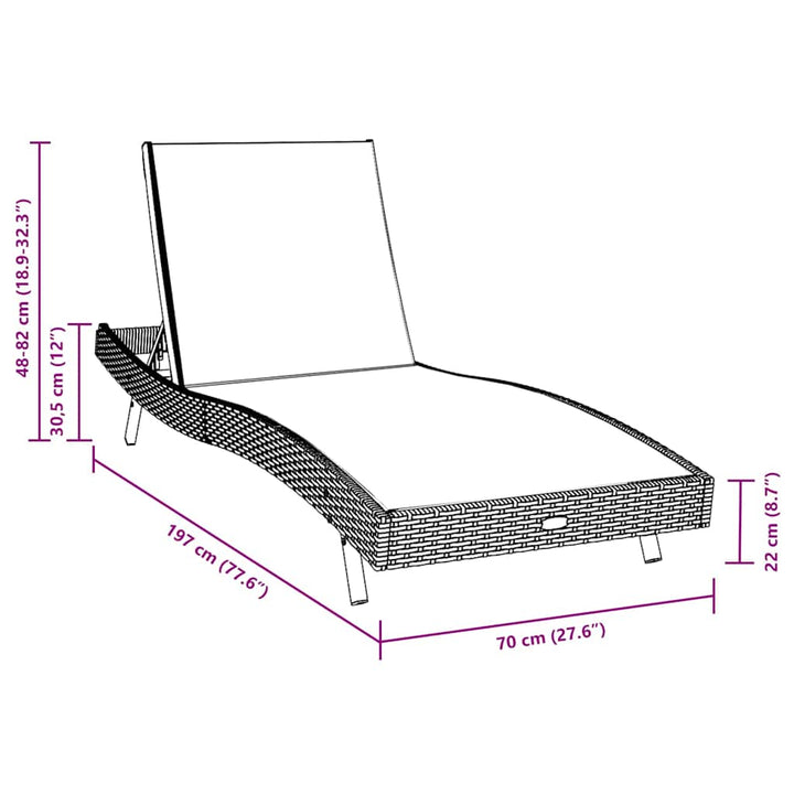 Solsenge 3 pcs Sort og Hvid 40 x 40 x 40.5 cm polyrattan