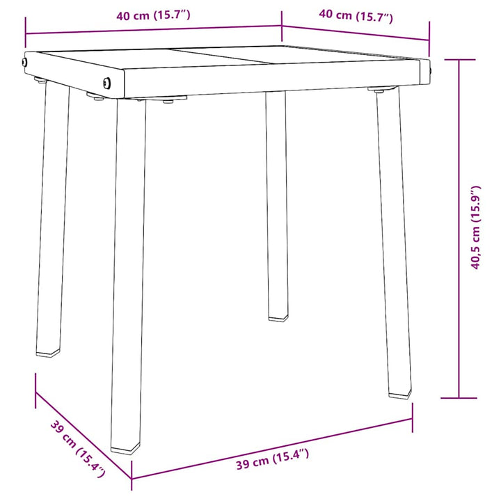 Solsenge 3 pcs Sort og Hvid 40 x 40 x 40.5 cm polyrattan