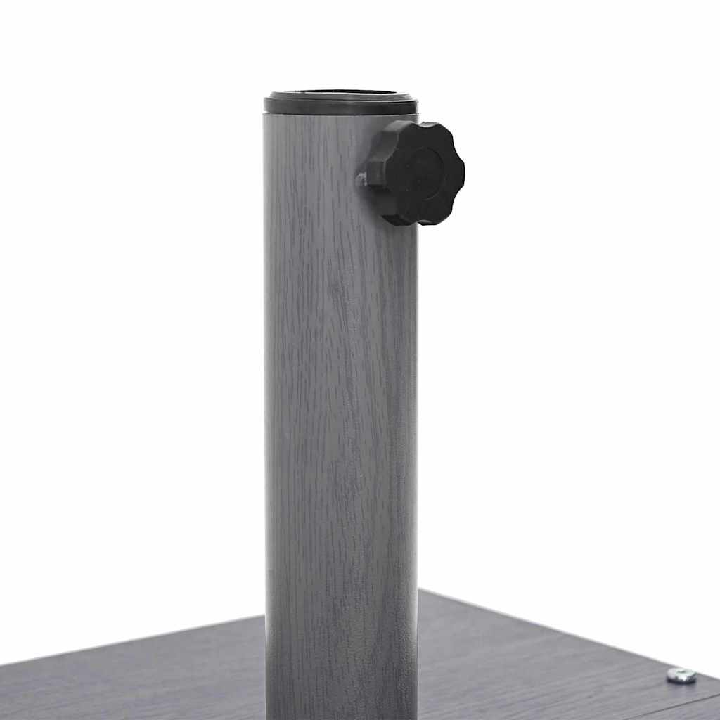 Udendørs parasolfod Mørk grå træ-look 45 x 45 x 31 cm Stål