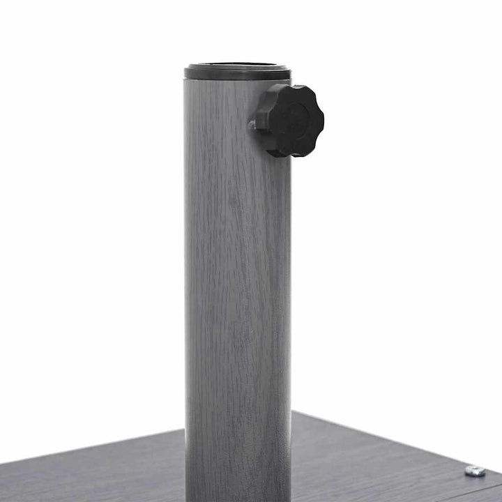 Udendørs parasolfod Mørk grå træ-look 45 x 45 x 31 cm Stål