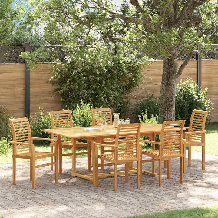 Have Spisebordssæt 7 pcs Brun 200 x 100 x 75 cm Massivt teaktræ