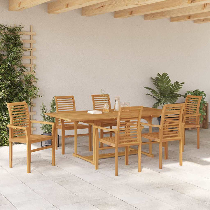 Have Spisebordssæt 7 pcs Brun 200 x 100 x 75 cm Massivt teaktræ