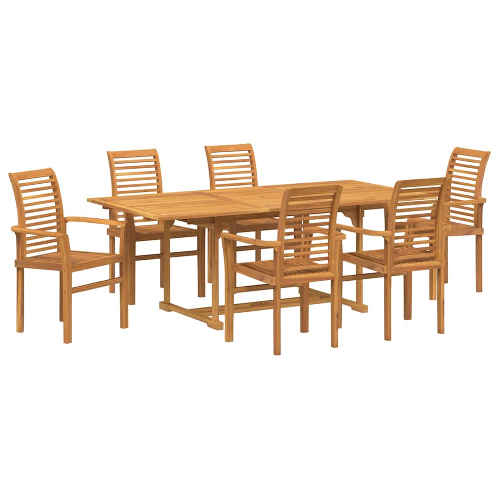 Have Spisebordssæt 7 pcs Brun 200 x 100 x 75 cm Massivt teaktræ
