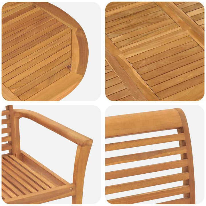 Have Spisebordssæt 7 pcs Brun 200 x 100 x 75 cm Massivt teaktræ