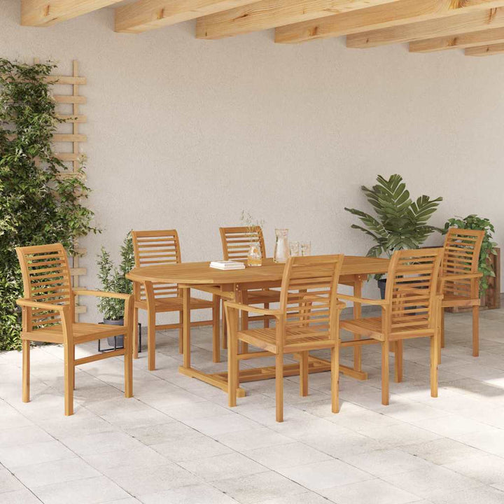 Have Spisebordssæt 7 pcs Brun 200 x 100 x 75 cm Massivt teaktræ