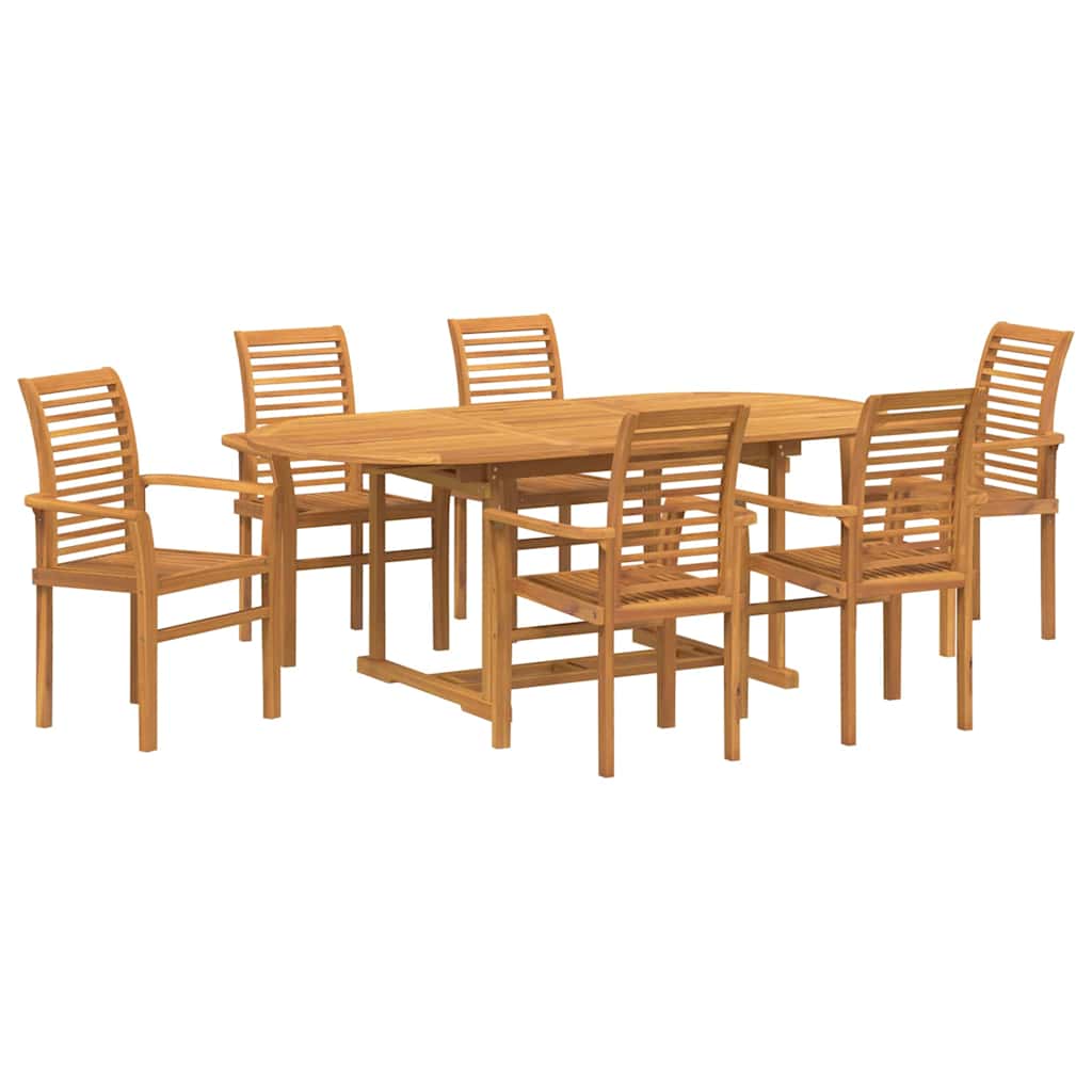 Have Spisebordssæt 7 pcs Brun 200 x 100 x 75 cm Massivt teaktræ