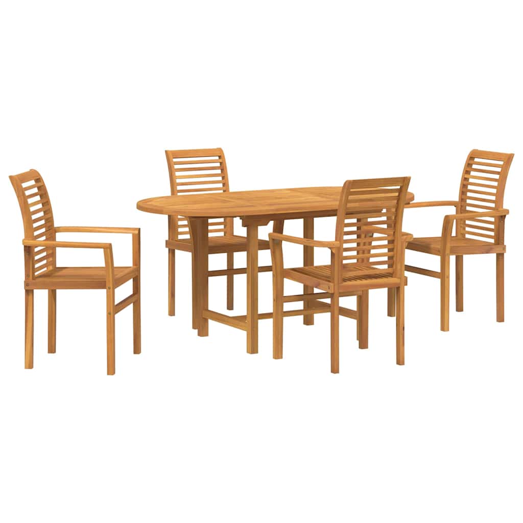 Have Spisebordssæt 5 pcs Brun Massivt teaktræ