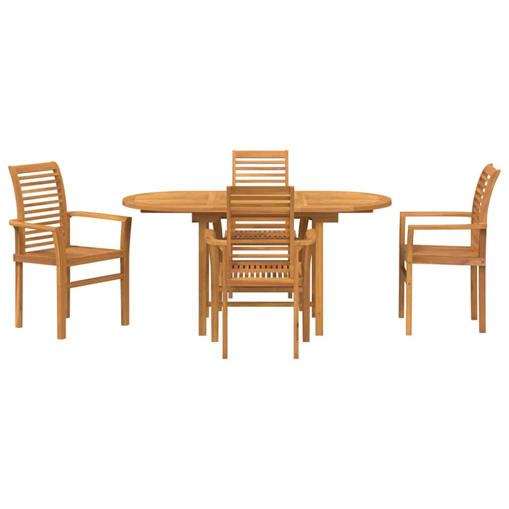 Have Spisebordssæt 5 pcs Brun Massivt teaktræ