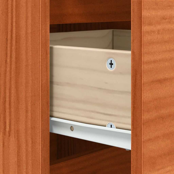 Sideboard med skuffe Brun 111 x 34 x 75 cm Massivt fyrretræ