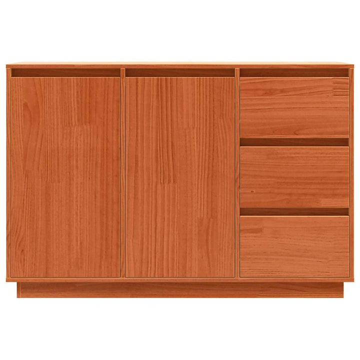 Sideboard med skuffe Brun 111 x 34 x 75 cm Massivt fyrretræ