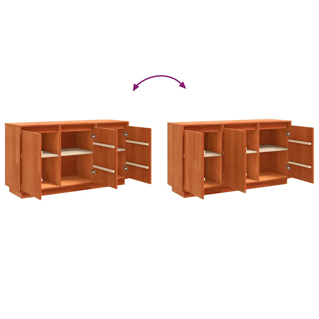 Sideboard Brun 111 x 34 x 60 cm Massivt fyrretræ