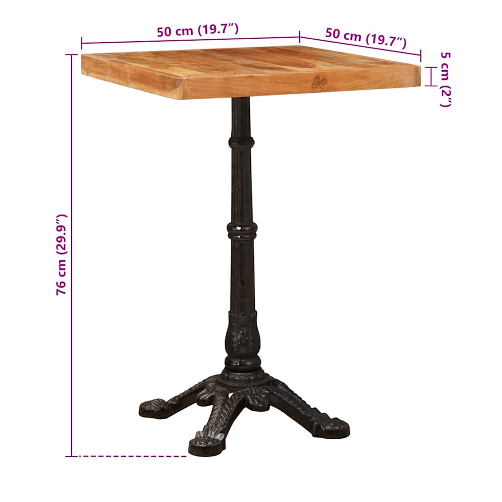 Bistrobord Brun 50 x 50 x 76 cm Massivt akacietræ