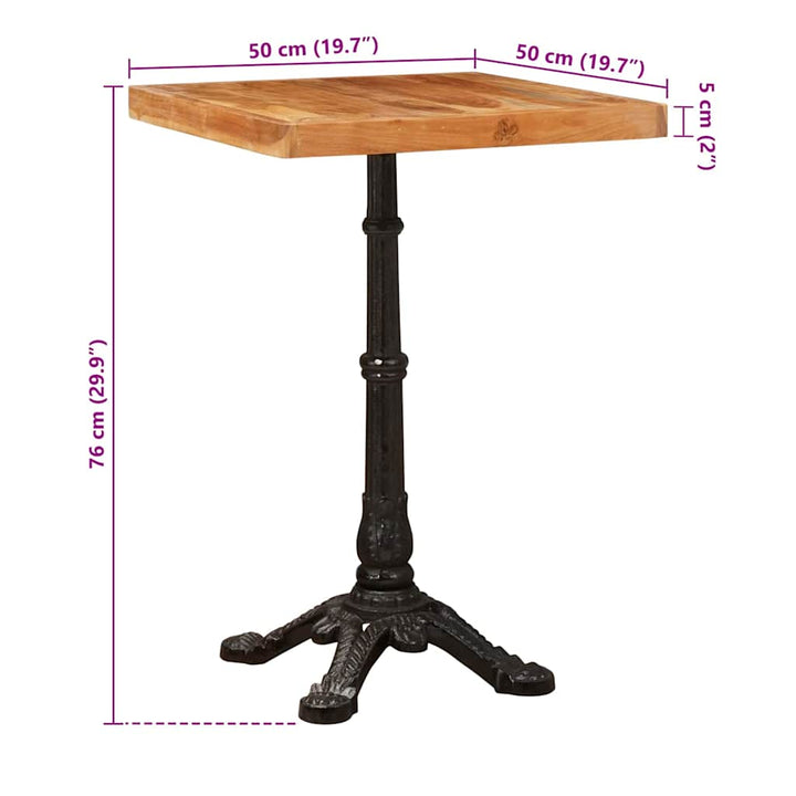 Bistrobord Brun 50 x 50 x 76 cm Massivt akacietræ