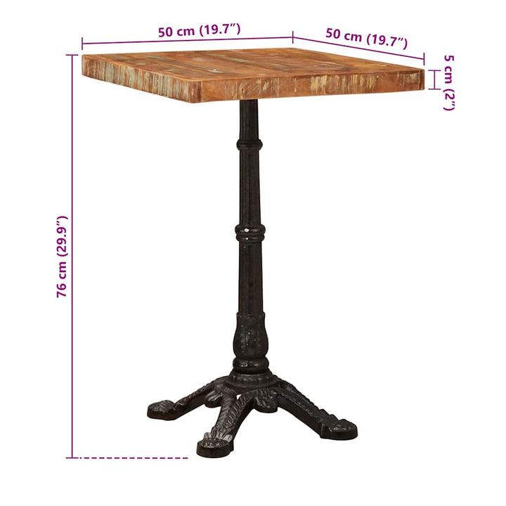 Bistrobord Brun 50 x 50 x 76 cm Massivt genanvendt træ