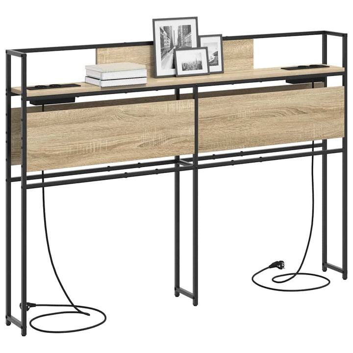 Opbevaringshovedgavl med hylde Sonoma-eg 140 cm Konstrueret træ