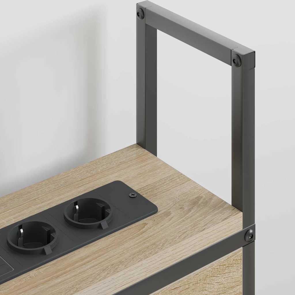Opbevaringshovedgavl med Opladningsstation Sonoma-eg 180 cm