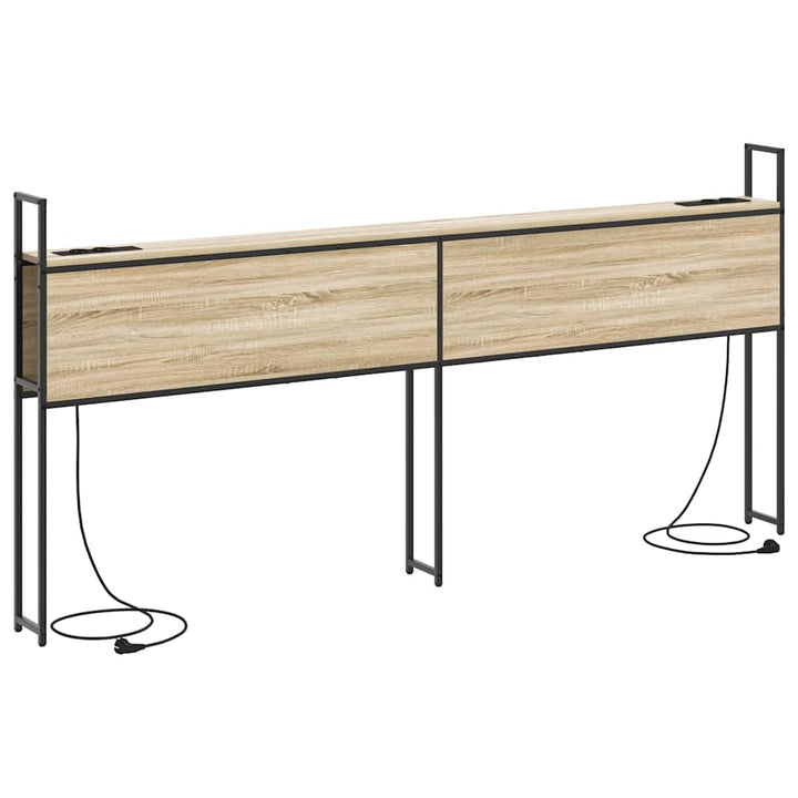 Opbevaringshovedgavl med Opladningsstation Sonoma-eg 180 cm