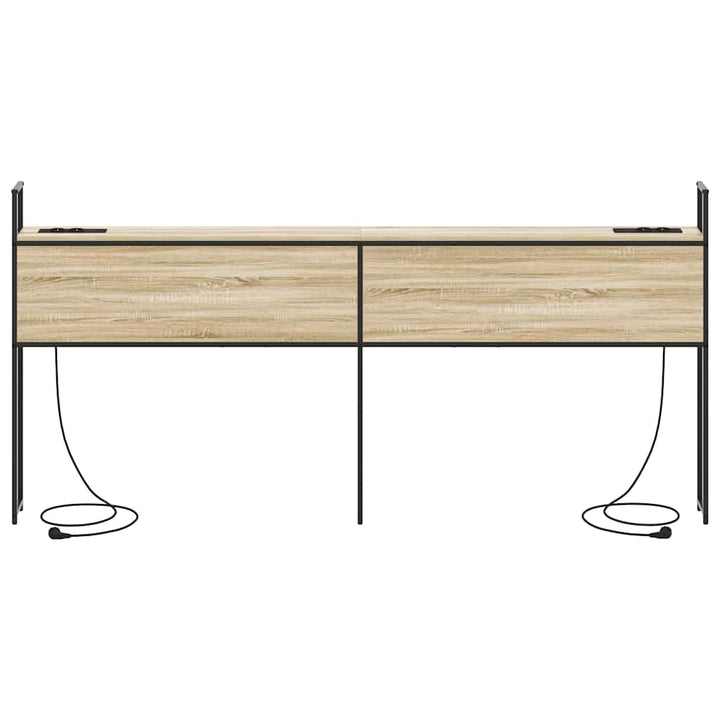 Opbevaringshovedgavl med Opladningsstation Sonoma-eg 180 cm