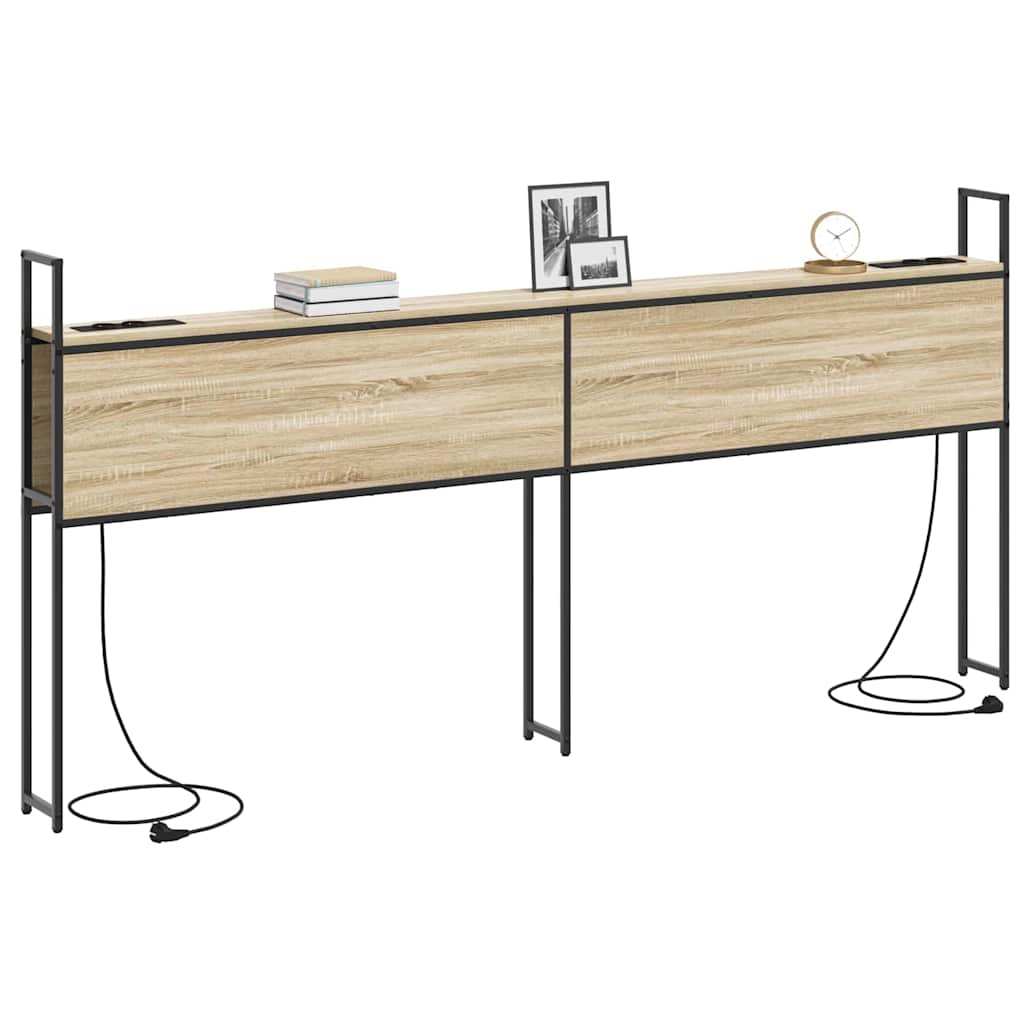 Opbevaringshovedgavl med Opladningsstation Sonoma-eg 180 cm