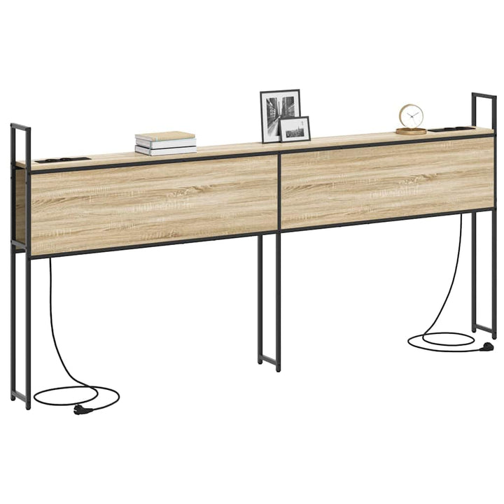 Opbevaringshovedgavl med Opladningsstation Sonoma-eg 180 cm