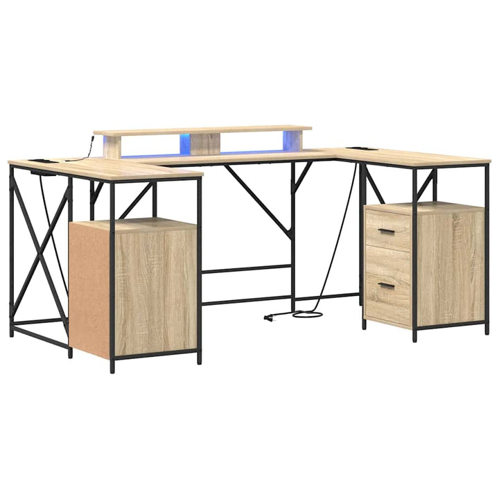 Bord med skuffe Sonoma-eg 182 x 101 x 87,5 cm Konstrueret træ
