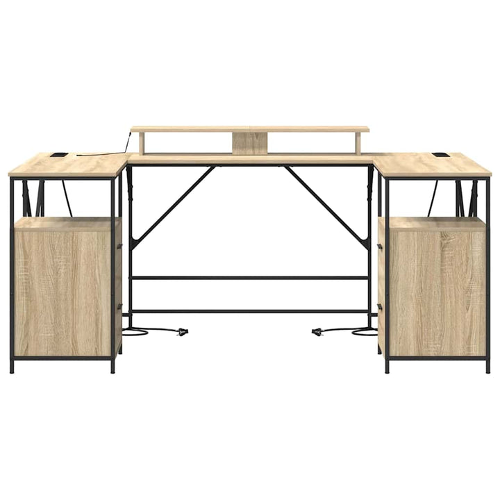 Bord med skuffe Sonoma-eg 182 x 101 x 87,5 cm Konstrueret træ