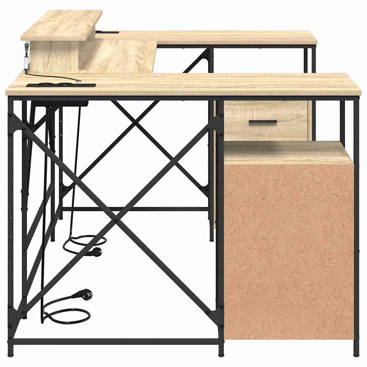 Bord med skuffe Sonoma-eg 182 x 101 x 87,5 cm Konstrueret træ