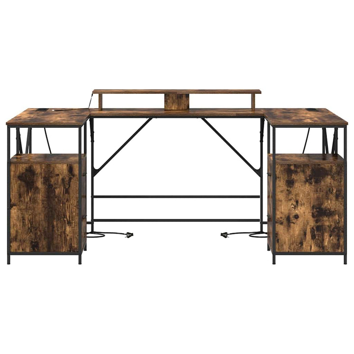 Bord med skuffe Røget eg 182 x 101 x 87,5 cm Konstrueret træ