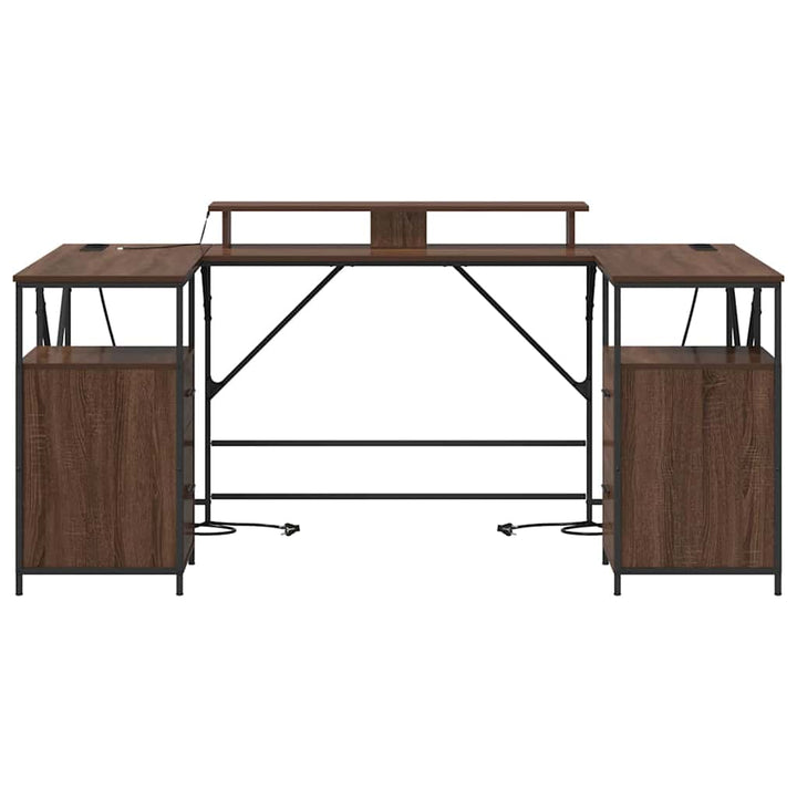 Bord med skuffe Brun eg 182 x 101 x 87,5 cm Konstrueret træ