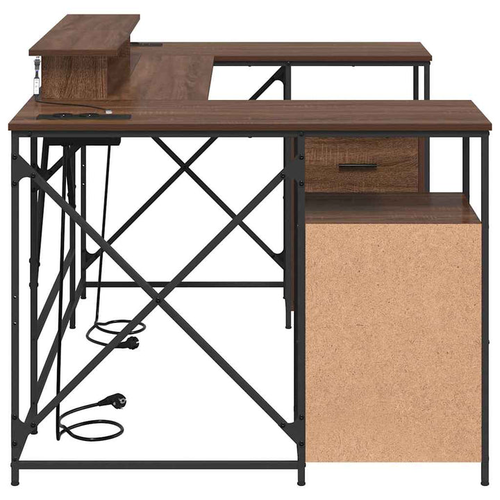 Bord med skuffe Brun eg 182 x 101 x 87,5 cm Konstrueret træ