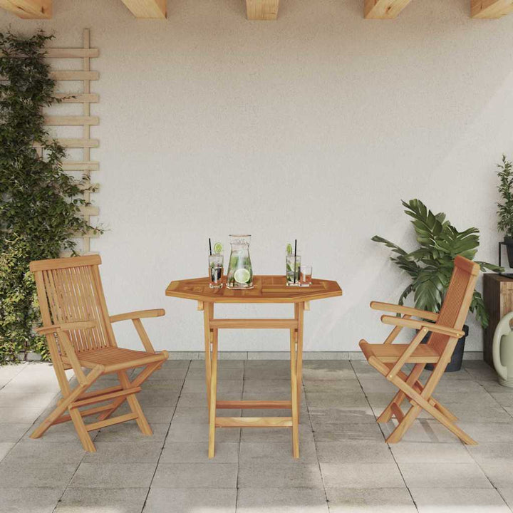 Have Spisebordssæt 3 pcs Brun Massivt teaktræ