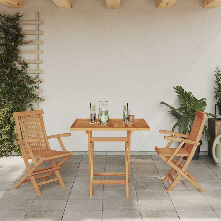 Have Spisebordssæt 3 pcs Brun Massivt teaktræ