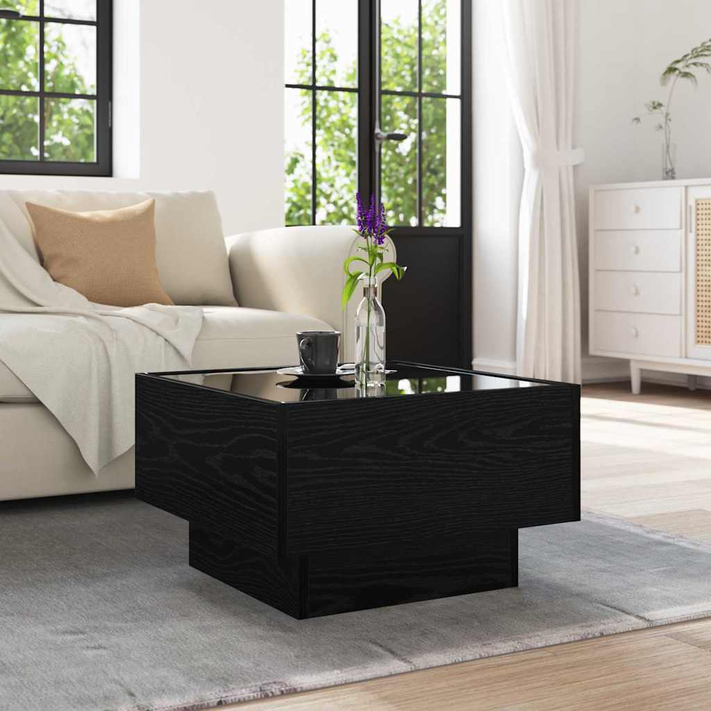 Sofabord Sort eg 50 x 50 x 30 cm Konstrueret træ