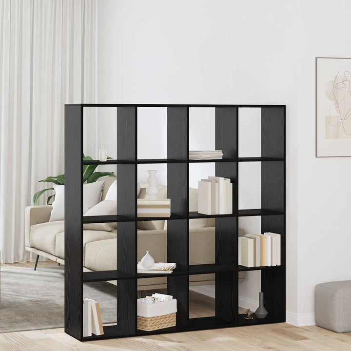 Bogskab Sort eg 137.5 x 29 x 137.5 cm Konstrueret træ