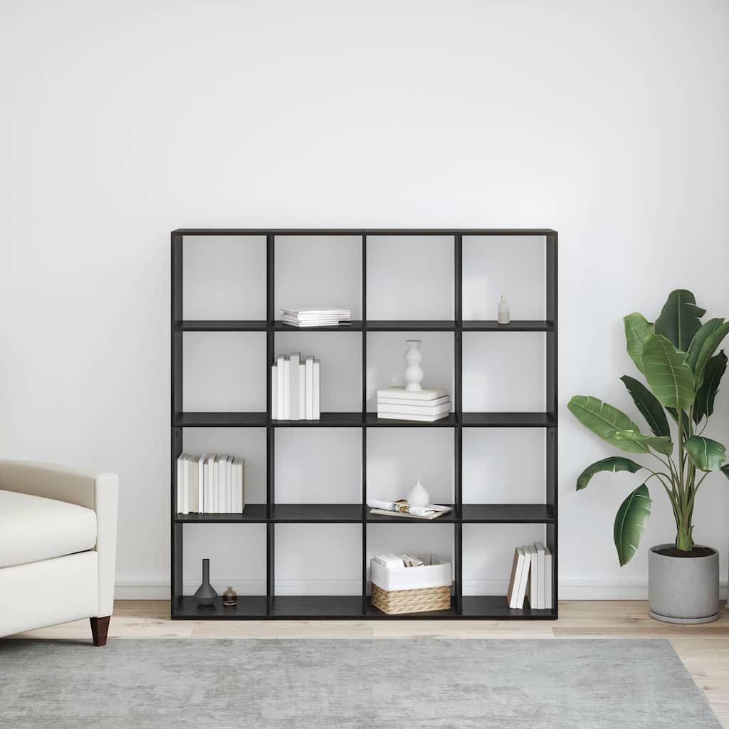 Bogskab Sort eg 137.5 x 29 x 137.5 cm Konstrueret træ