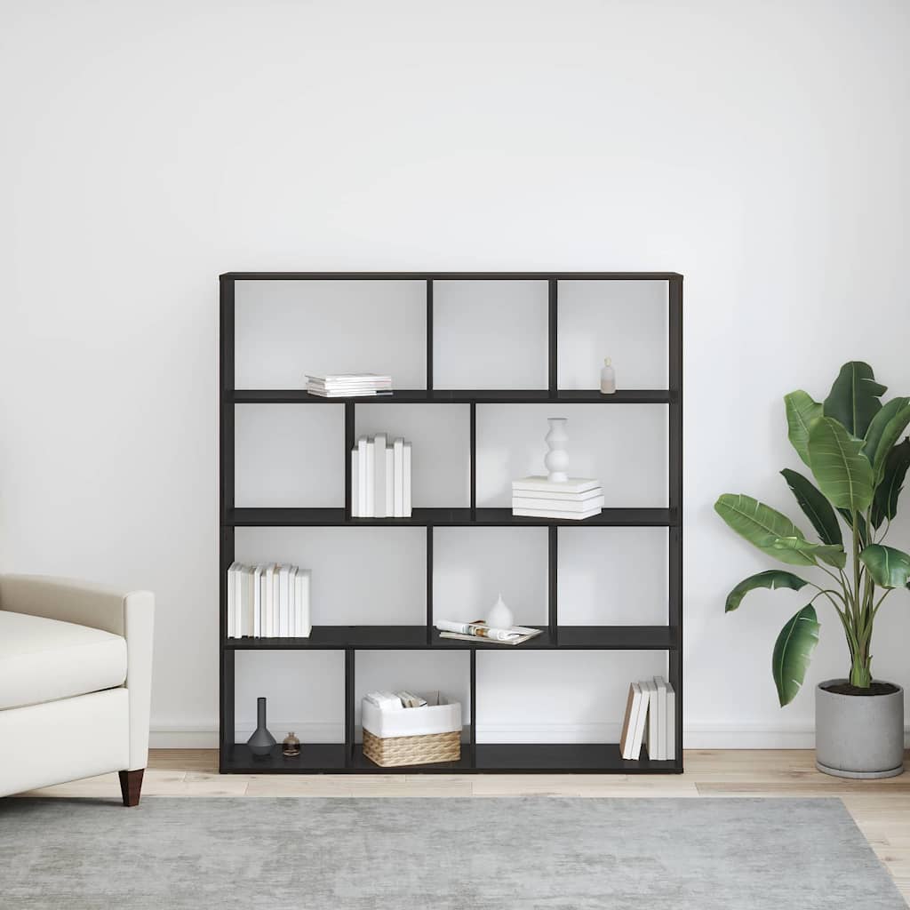 Bogskab Sort eg 132 x 29 x 141.5 cm Konstrueret træ