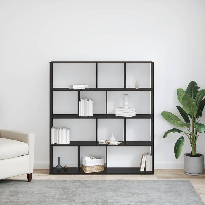Bogskab Sort eg 132 x 29 x 141.5 cm Konstrueret træ