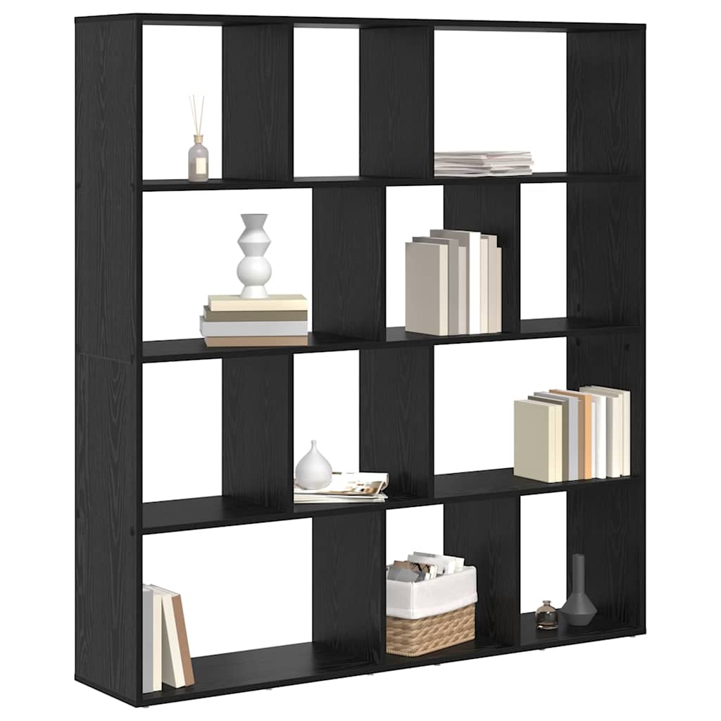 Bogskab Sort eg 132 x 29 x 141.5 cm Konstrueret træ