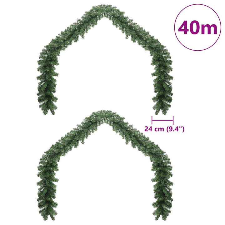 Julekrans 2 pcs Grøn 20 m PVC