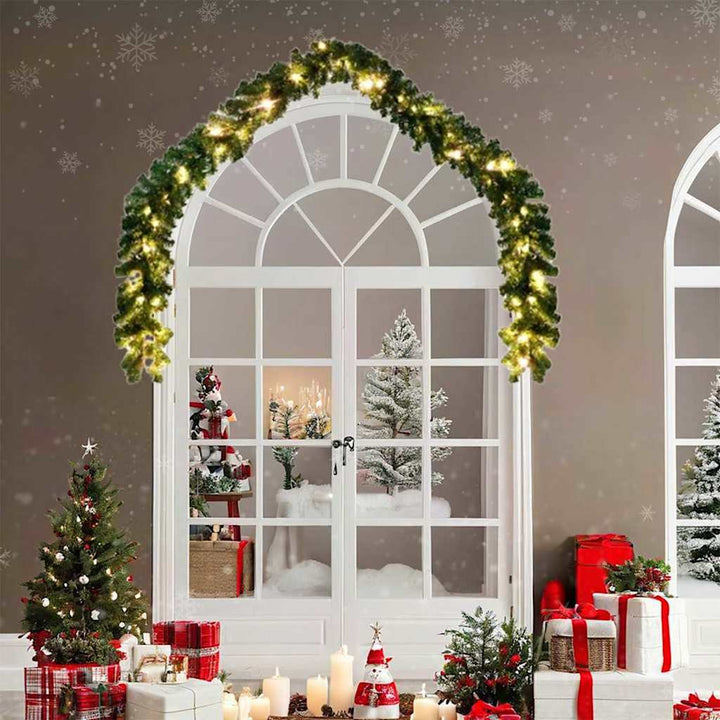 Julekrans med 600 LED'er 2 pcs Grøn PVC